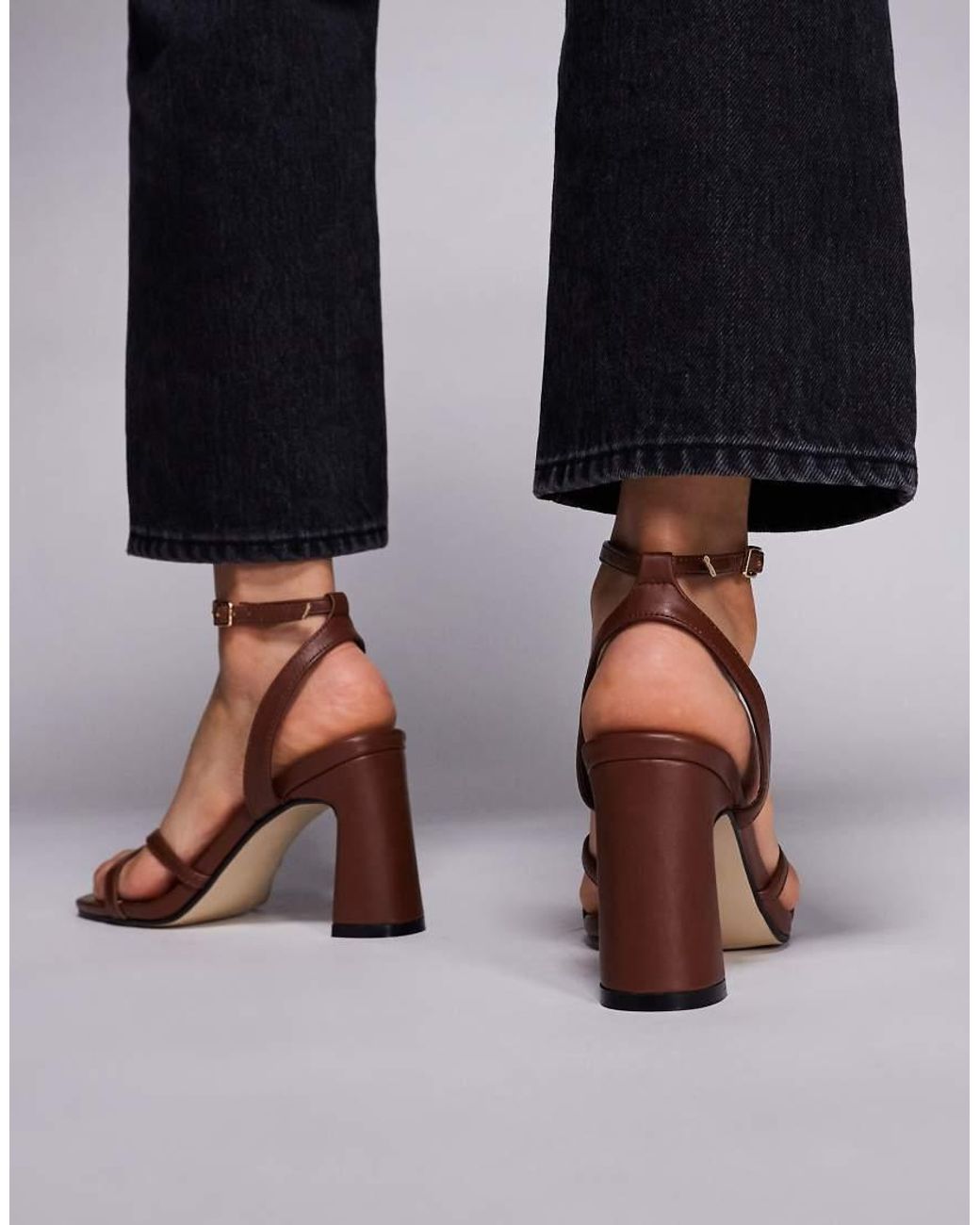 Public Desire Black Everleigh Block Heeled Sandals