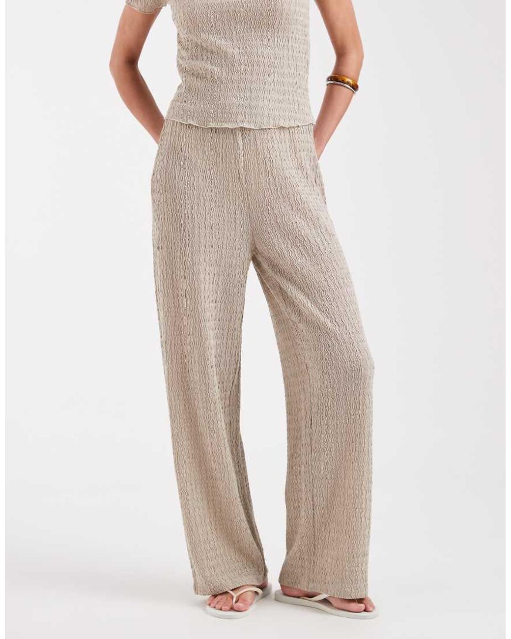 ONLY Natural Textured Trousers Co-ord