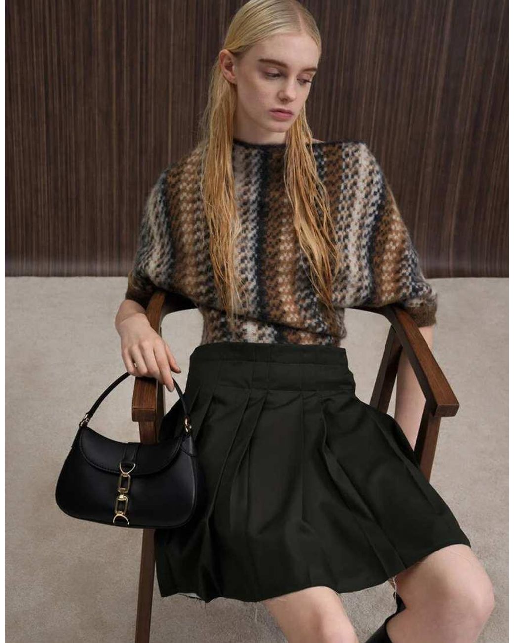 Charles & Keith Black Agatha Chain-Accent Bag