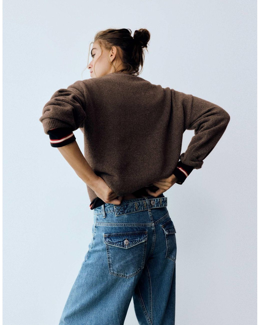 Pull en maille douce coupe carrée Pull&Bear en coloris Gray