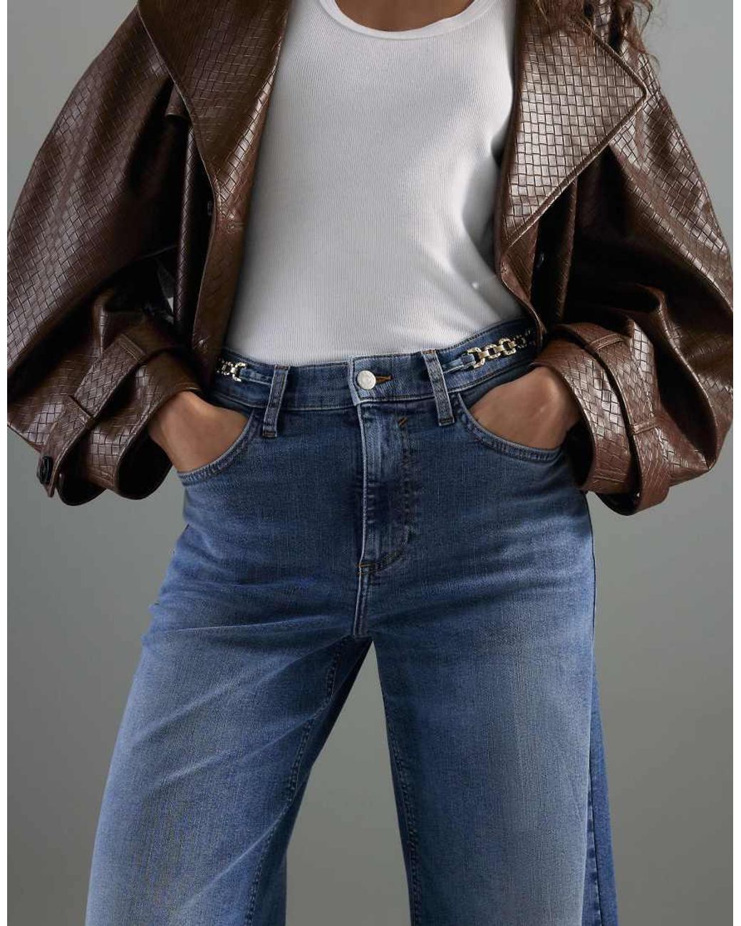 River Island Blue Relaxed Palazzo Jean