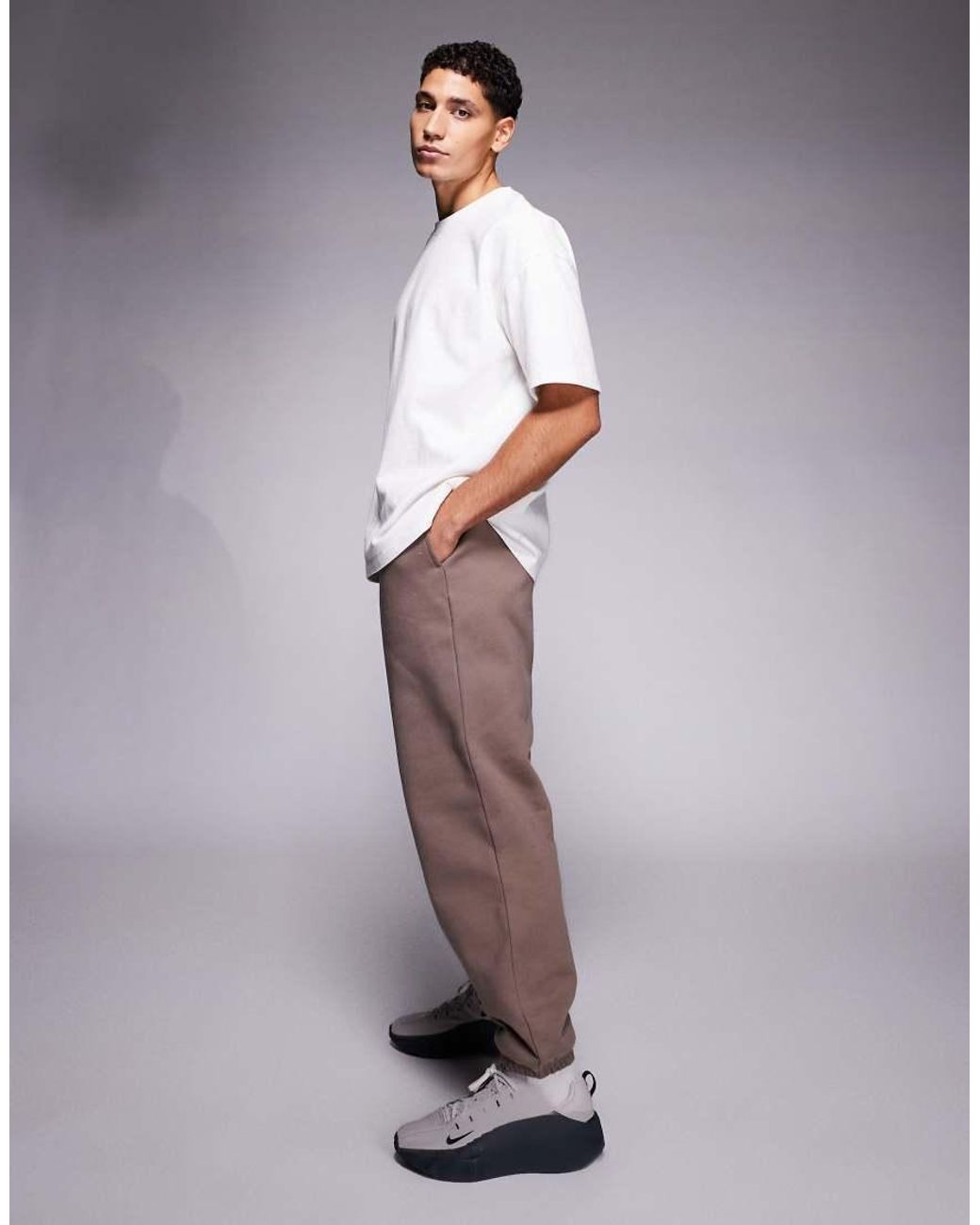 ASOS Brown Premium Heavyweight Cuffed Jogger for men