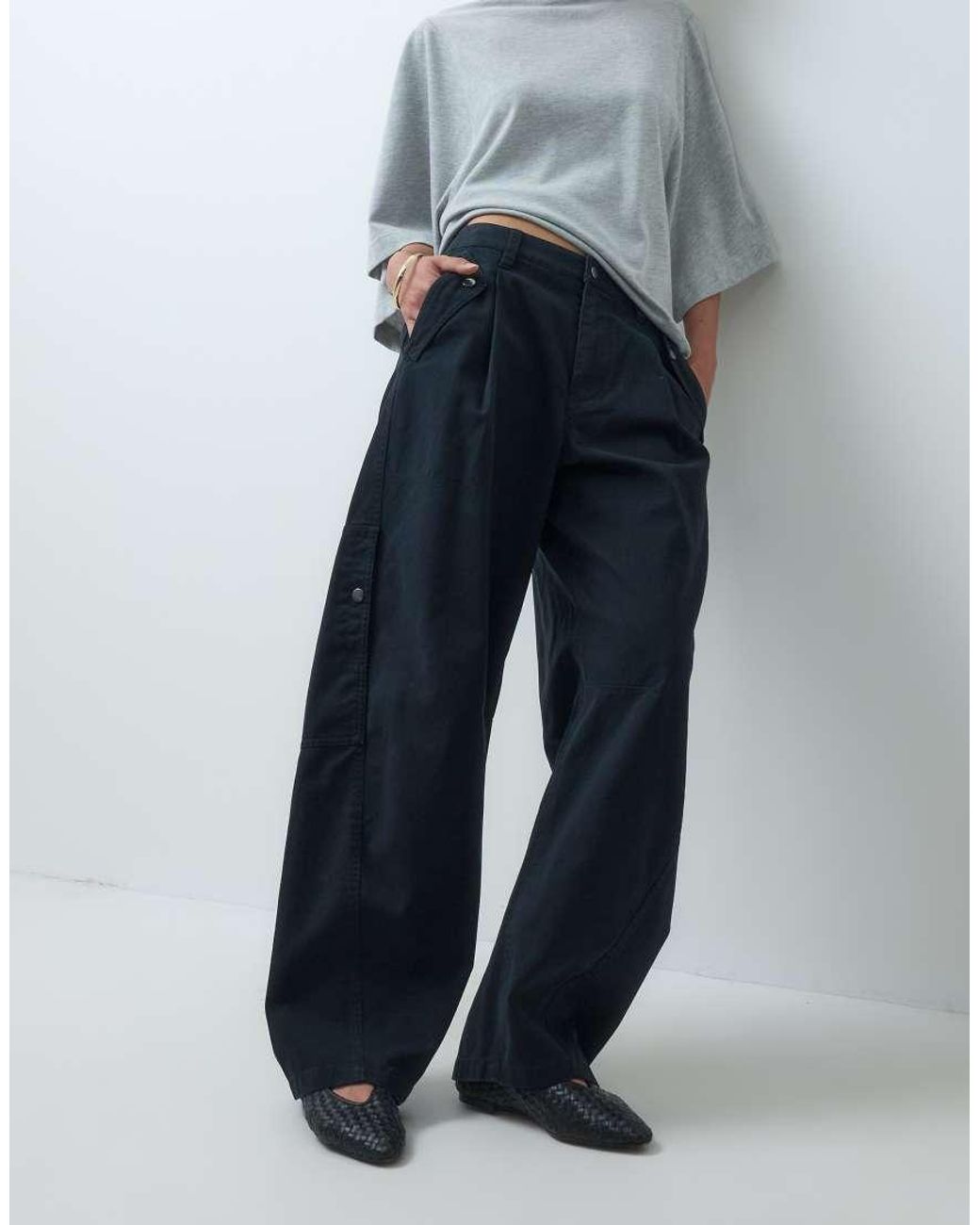 ASOS Gray Casual Utility Trouser With Pocket Detail