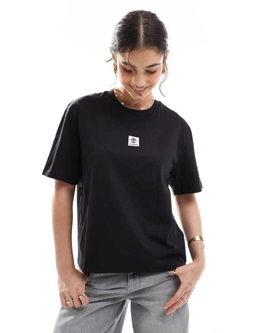 Timberland Black Stack Logo Short-Sleeve T-Shirt