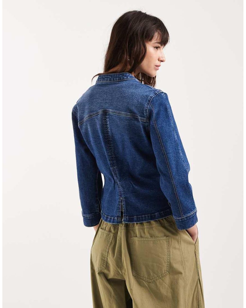 ASOS Blue Shrunken Drummer Style Jacket - M