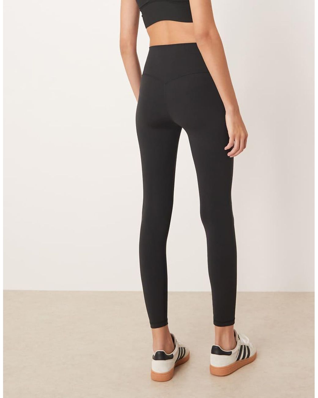 Adidas Originals Natural Three Stripes Studios Crossover Waistband leggings