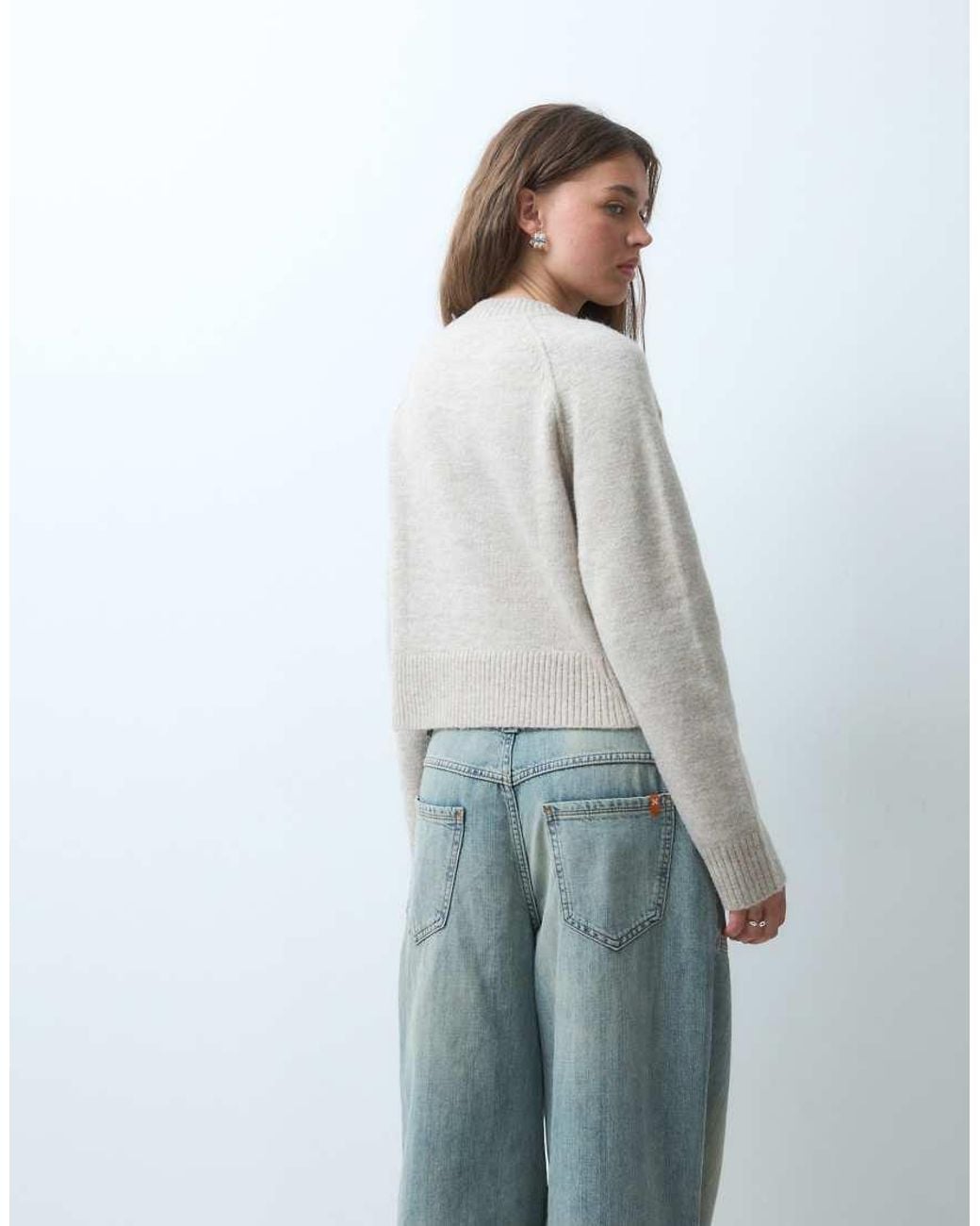 Collusion White 90s Knit Cardigan