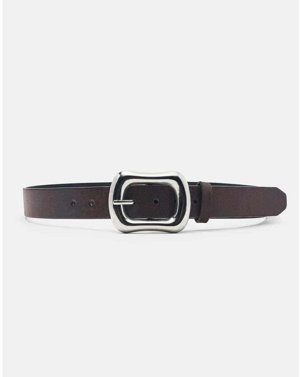 Pull&Bear Blue Rectangular Buckle Belt