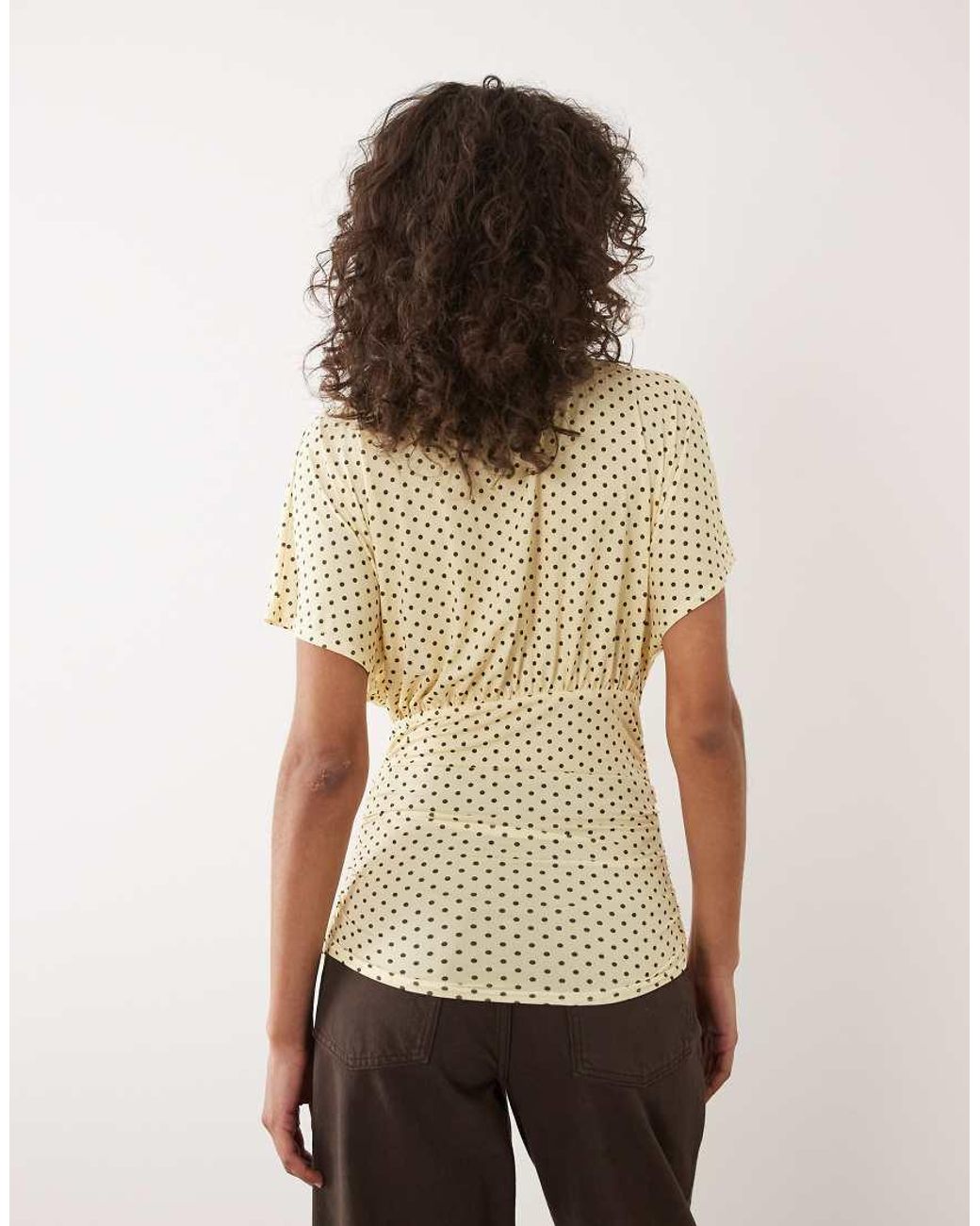 Miss Selfridge Brown V-Neck Top