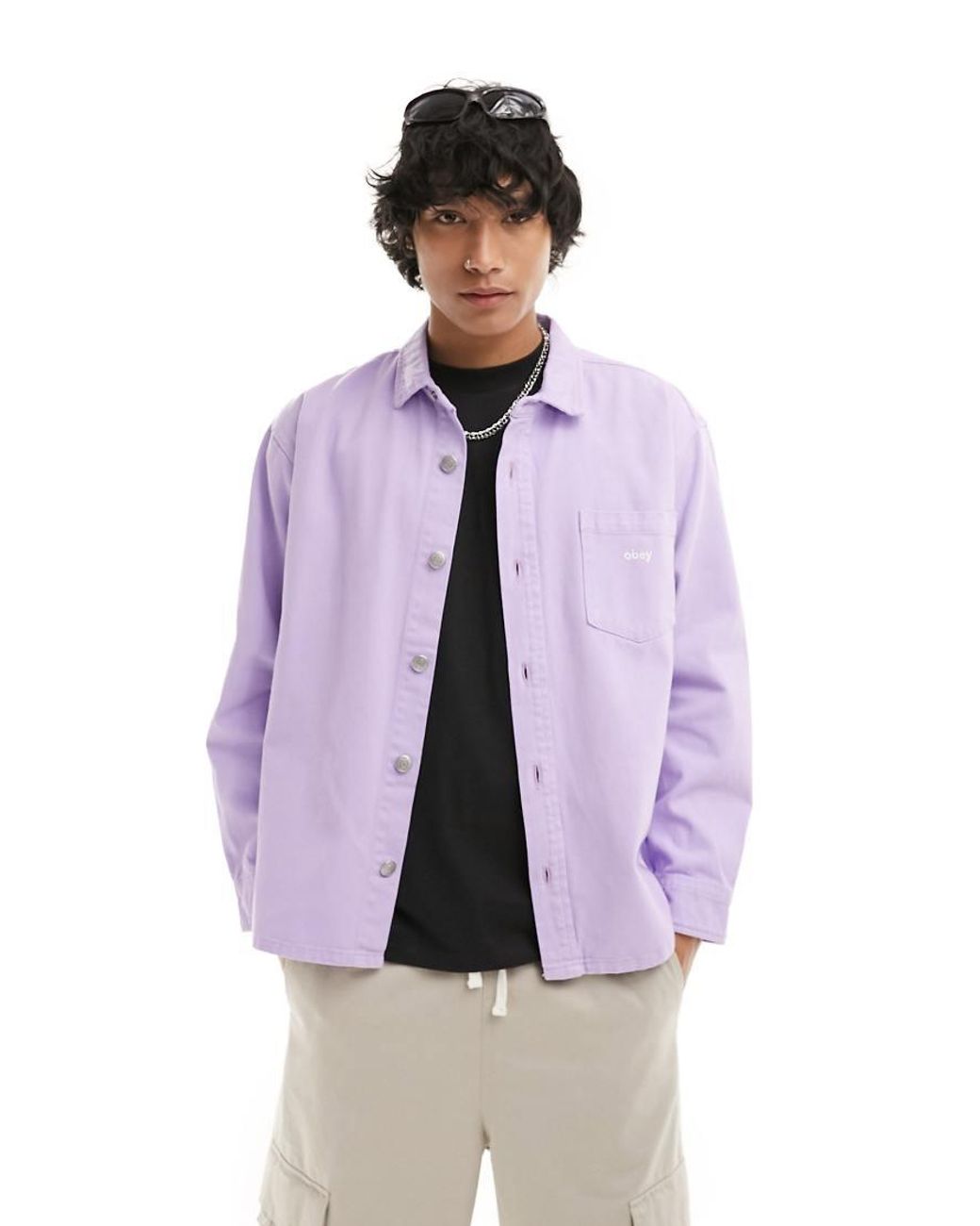 Morado lila camisa hotsell