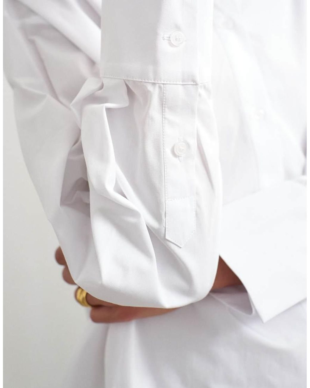TOPSHOP White Funnel Neck Shirt