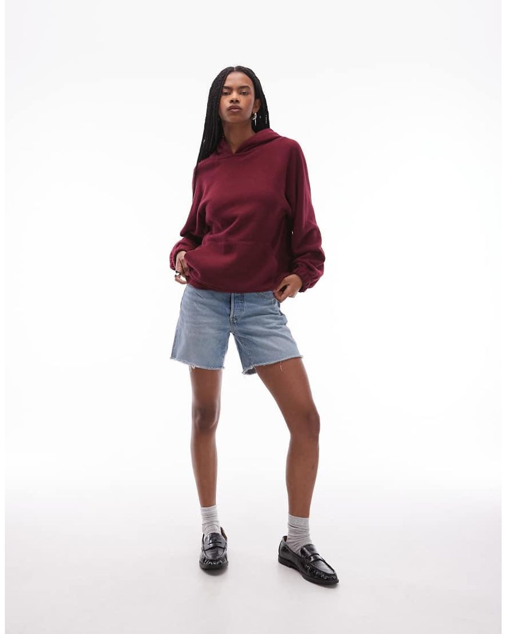 ASOS Red Supersoft Raglan Sleeve Oversized Hoodie