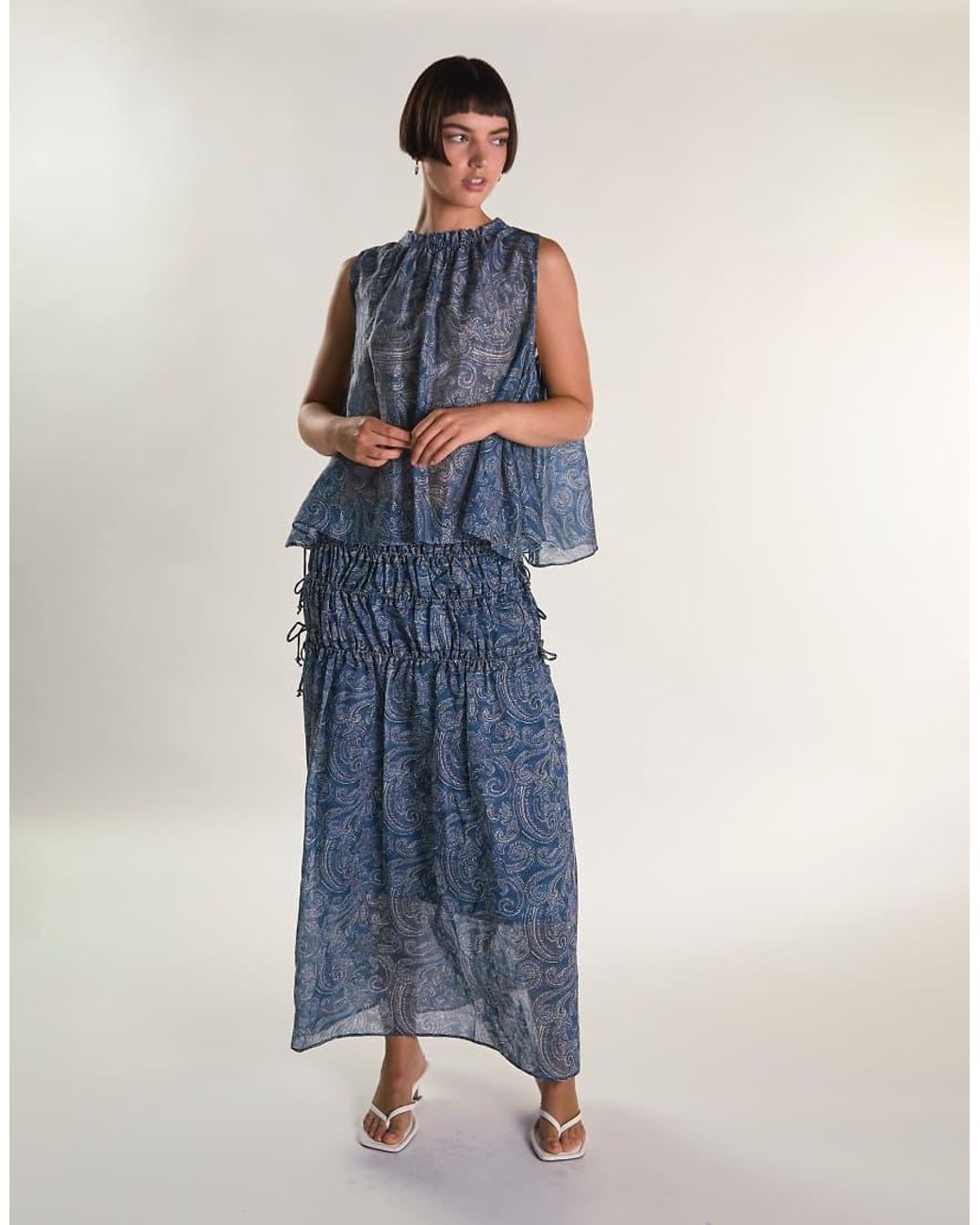 Glamorous Blue Boho Maxi Skirt