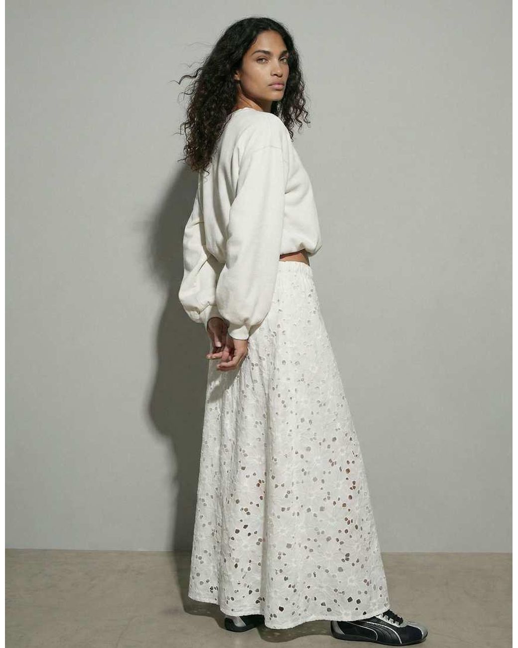 HYPEDROP Gray A-Line Skirt