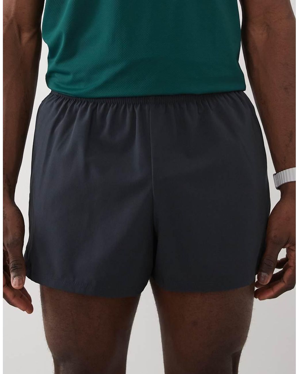 4505 Gray Icon 8cm Quick Dry Running Shorts With Back Phone Pocket for men