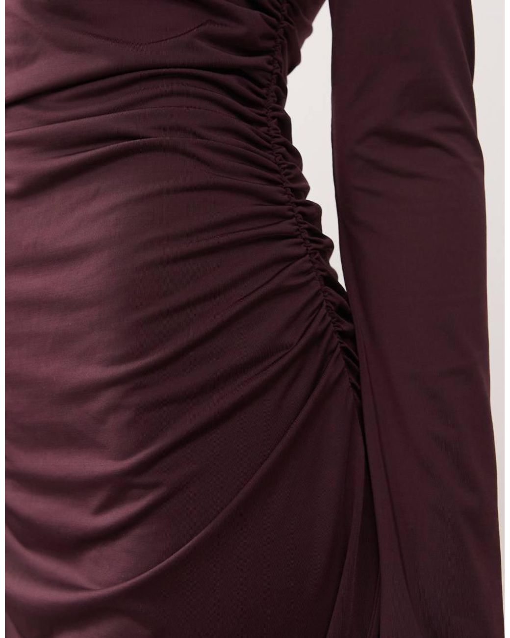 Monki Red Long Sleeve Mini Dress