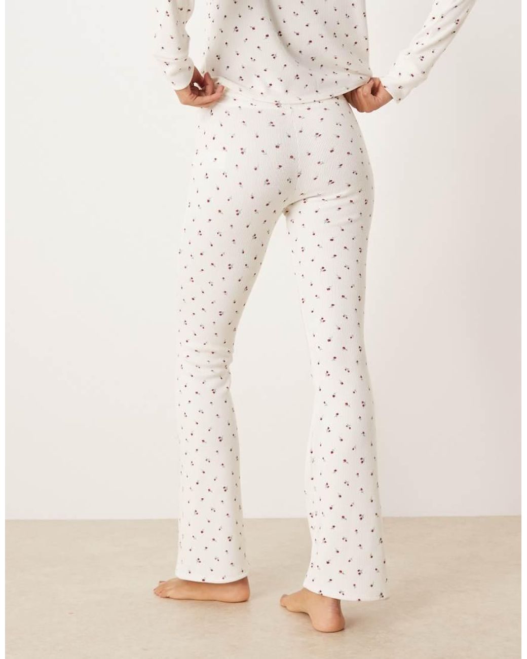 Hollister Natural Gilly Hicks Mid Rise Flare Cosy Waffle Trousers Co-ord