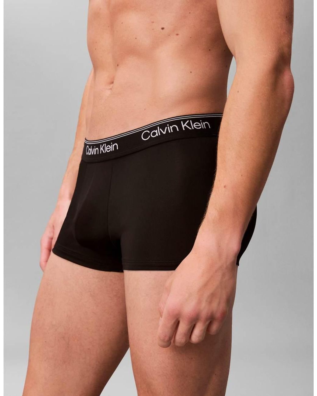 Calvin Klein Black Micro Stretch 3 Pack Low Rise Trunks for men