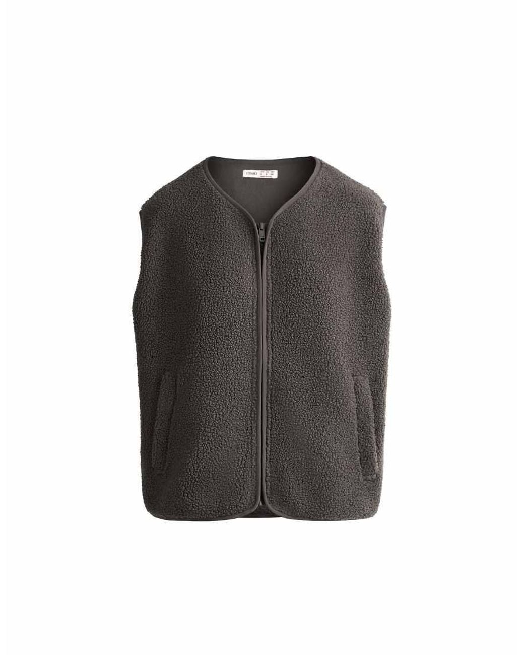 Oysho Black Zip-up Faux-shearling Gilet