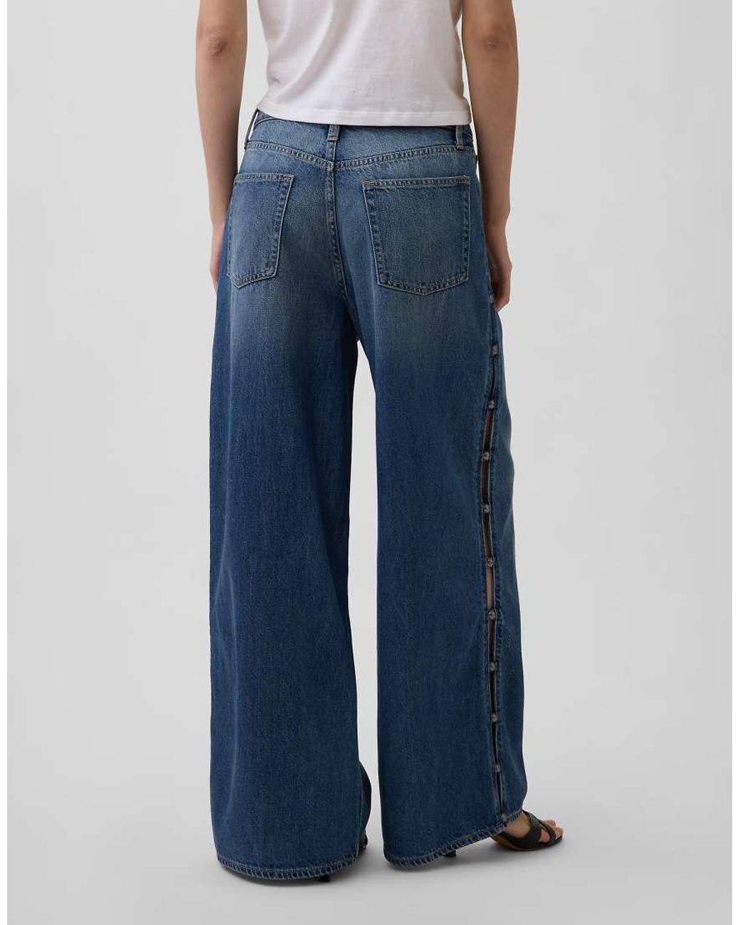 Gap Blue Super baggy Jeans With Side Stripe Detail