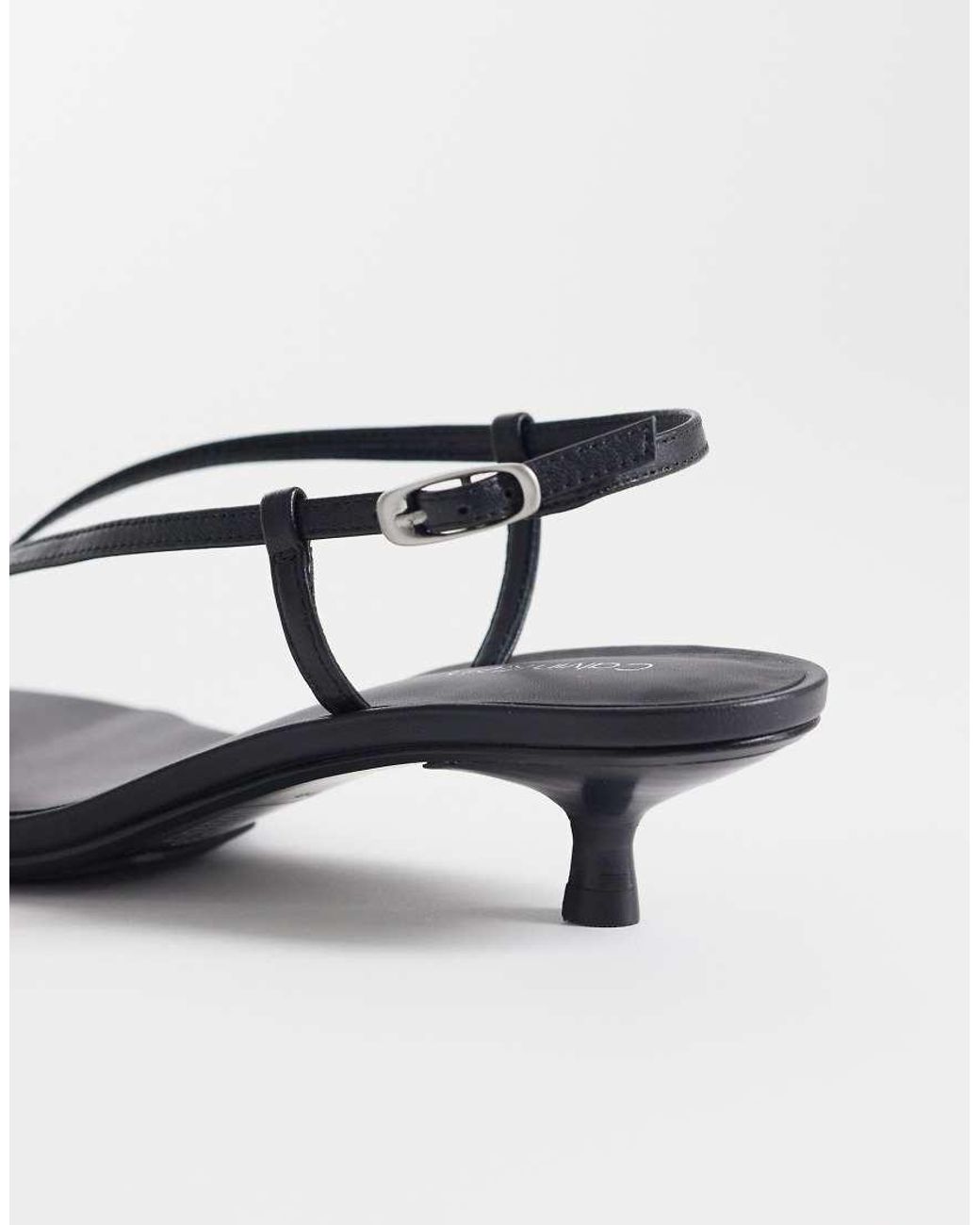 Calvin Klein Black Jeans Strappy Slingback Leather Sandal