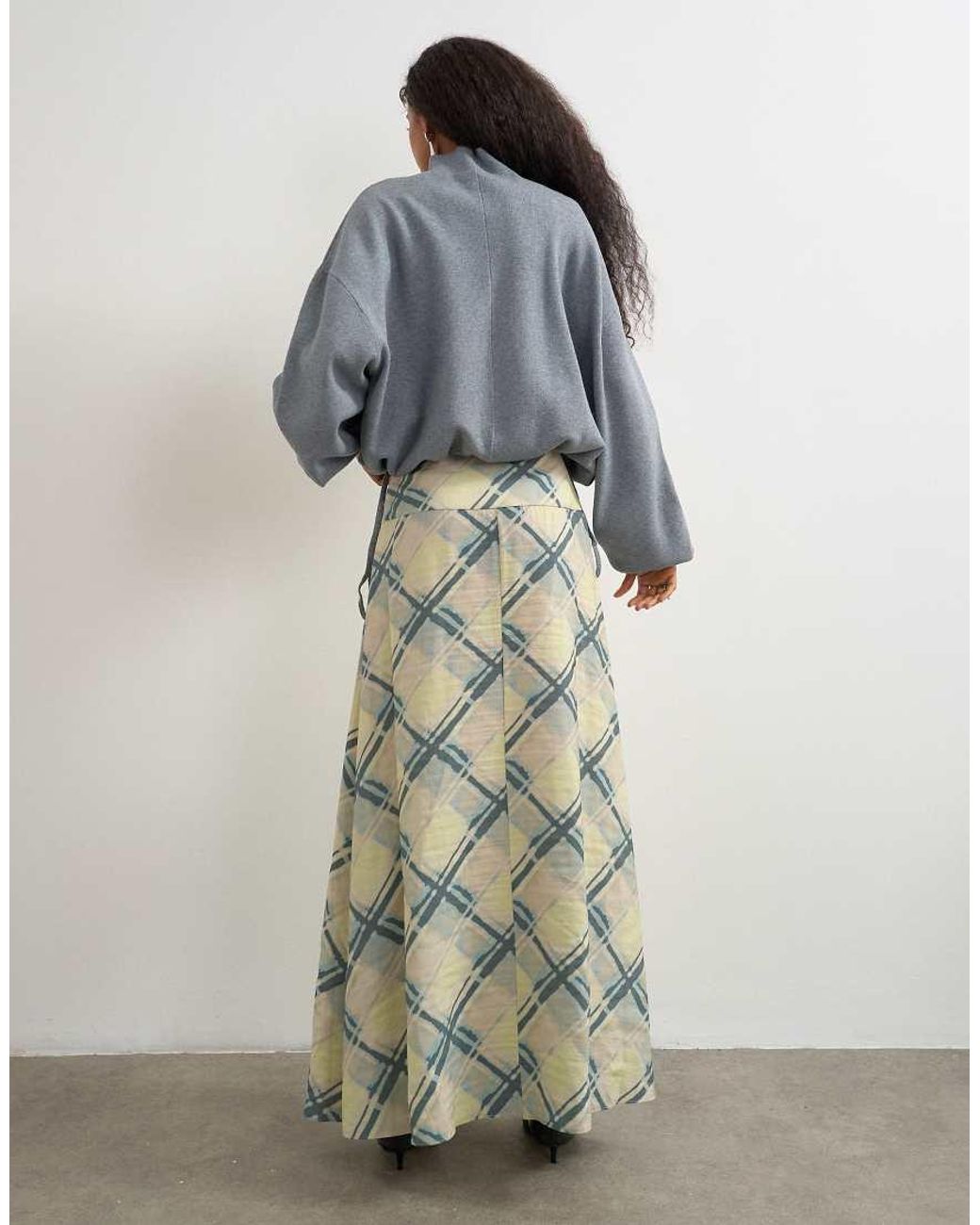 TOPSHOP Green Deep Waistband Full Circle Maxi Skirt