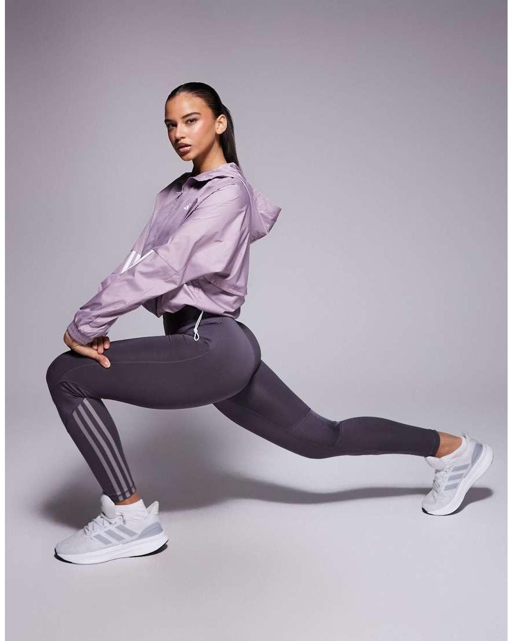 Adidas Originals Purple Adidas Training Hyperglam High Shine Full Length legging