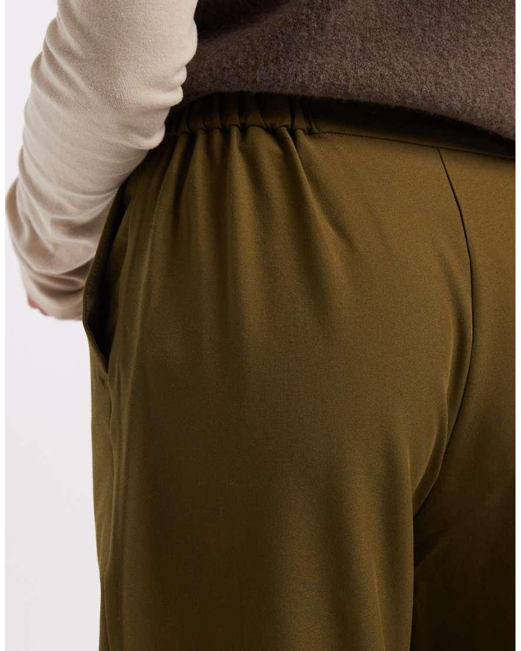 ASOS Natural Tailored Relaxed Straight Leg Trousers