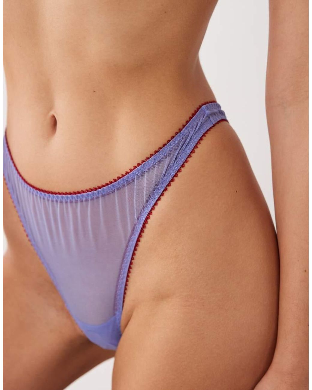 Dora Larsen Purple Hallie Tulle Thong