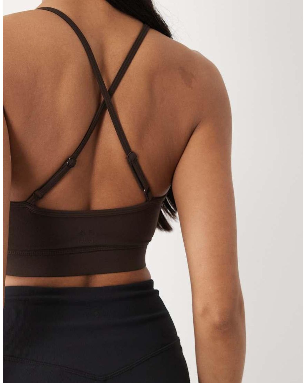 4505 Brown Icon Soft Touch Light Support Sports Bra With Adjustable Straps