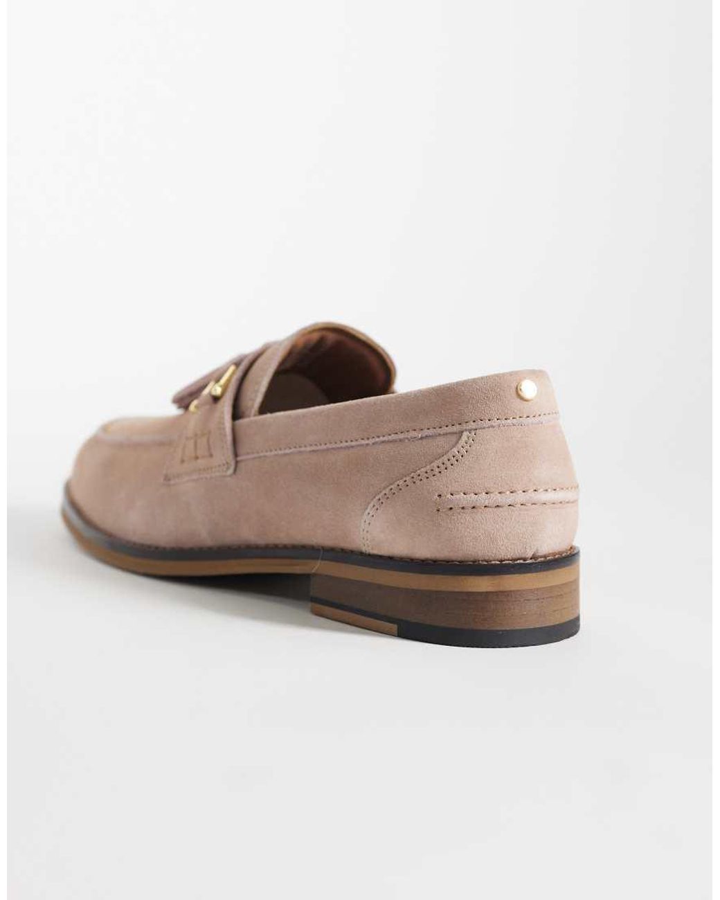 ASOS White Light Suede Loafers With Tassel for men
