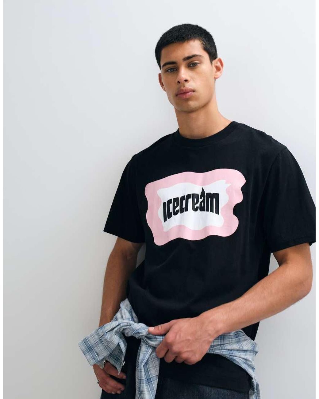 ICECREAM Blue Block Logo T-Shirt for men