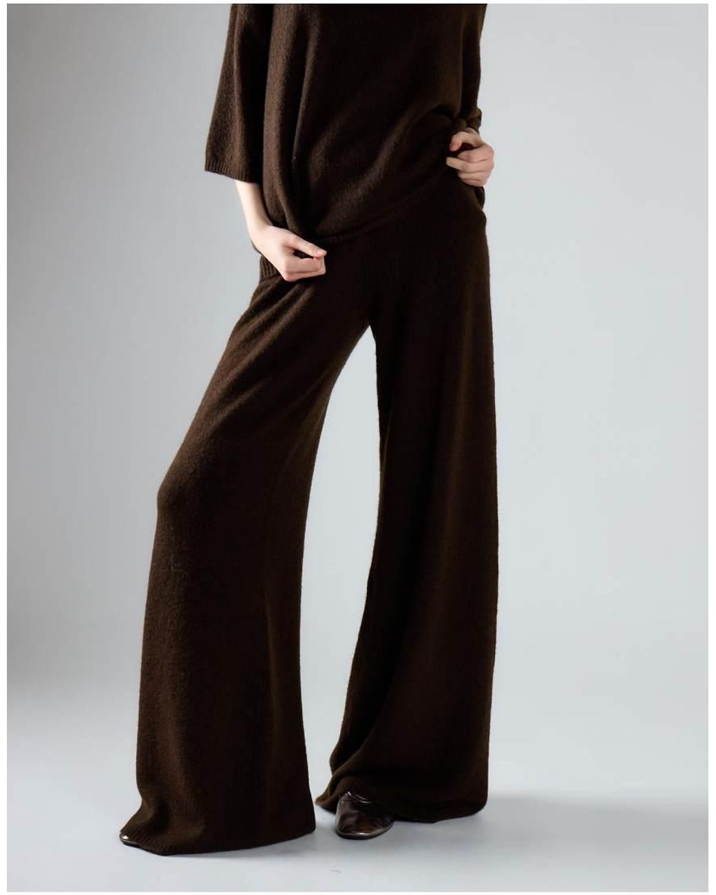 Glamorous Black Wide Leg Knit Pants