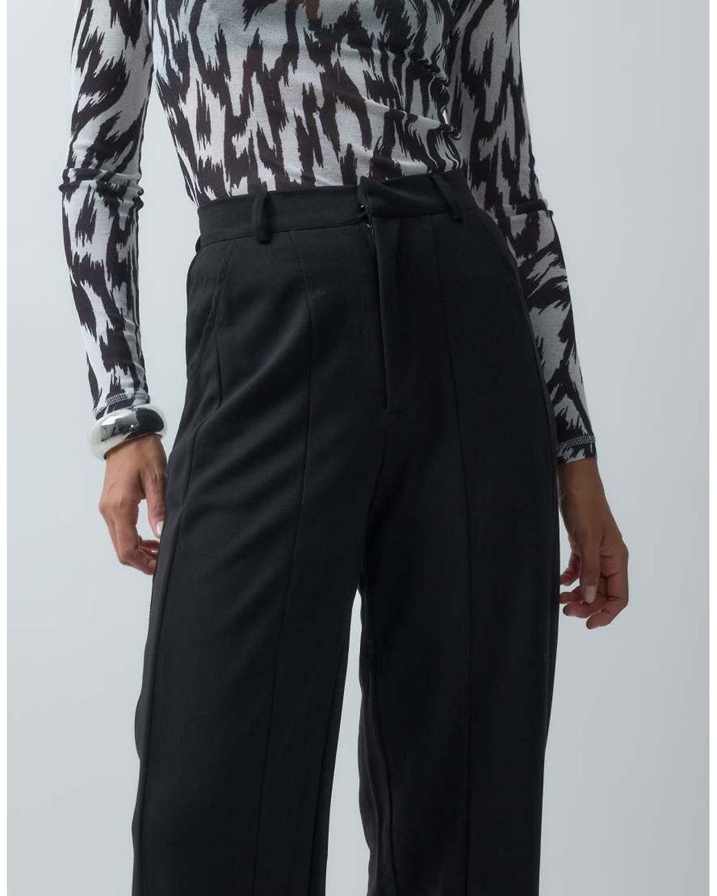 ASOS Blue Jersey Twill Barrel Leg Trouser