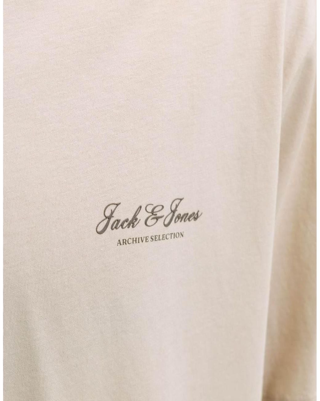 Jack & Jones Natural Archive 3 Pack Lace Relaxed Fit Crew Neck Short Sleeve T-shirt for men