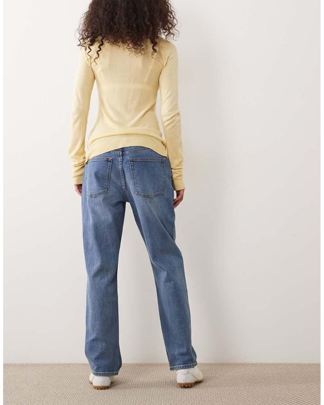 GOOD AMERICAN Blue Straight Leg Ankle Length Jeans