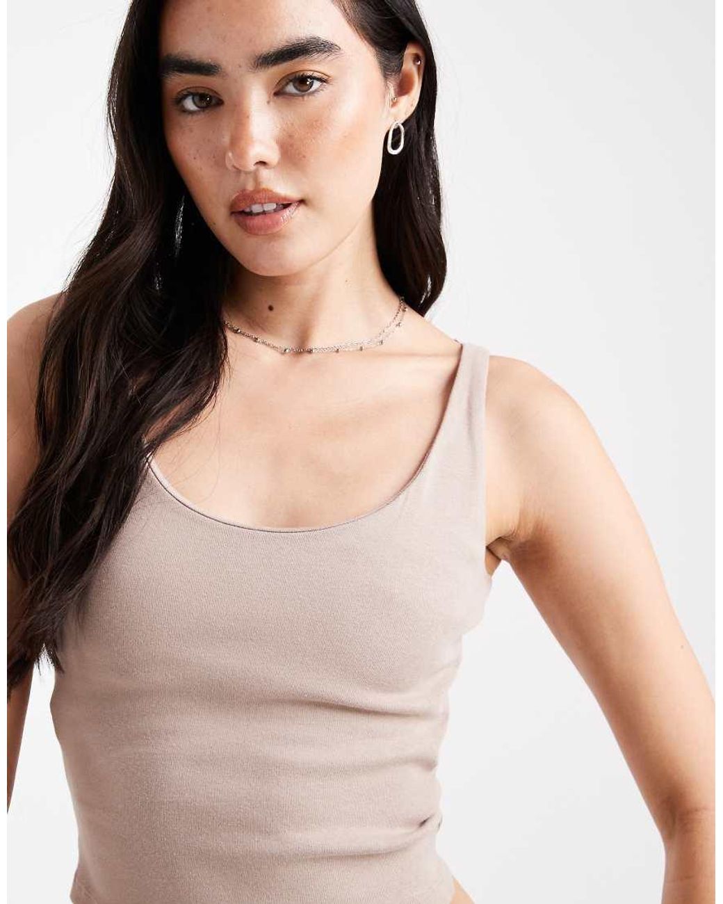 New Look Blue Basic Scoop Crop Vest