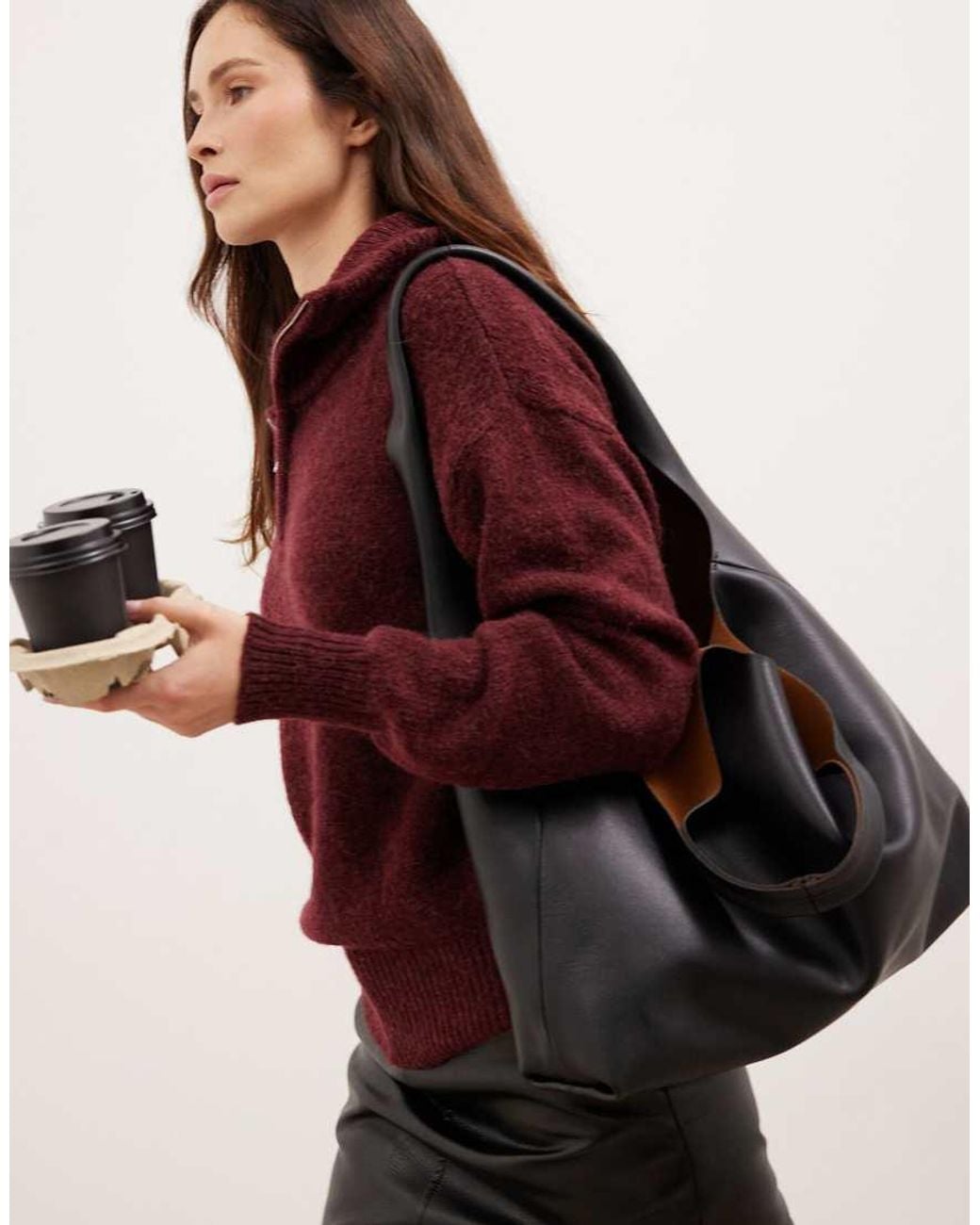 NA-KD Red Wool Blend Zipper Sweater
