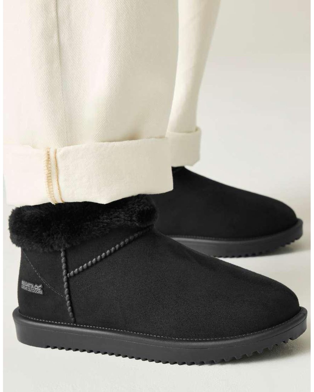 Regatta Black Waterproof Risley Short Borg Boots