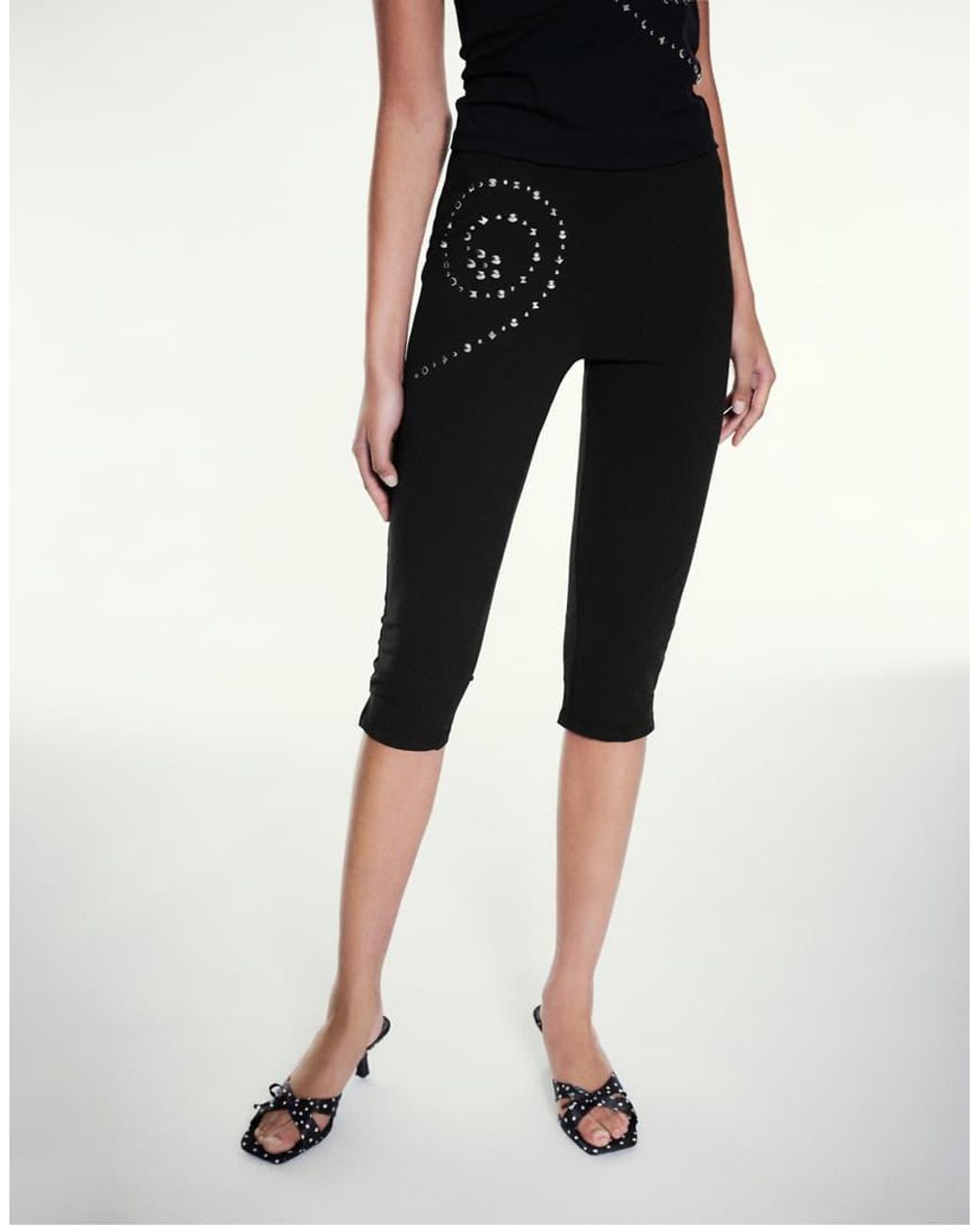 Pull&Bear Black Studded Capris
