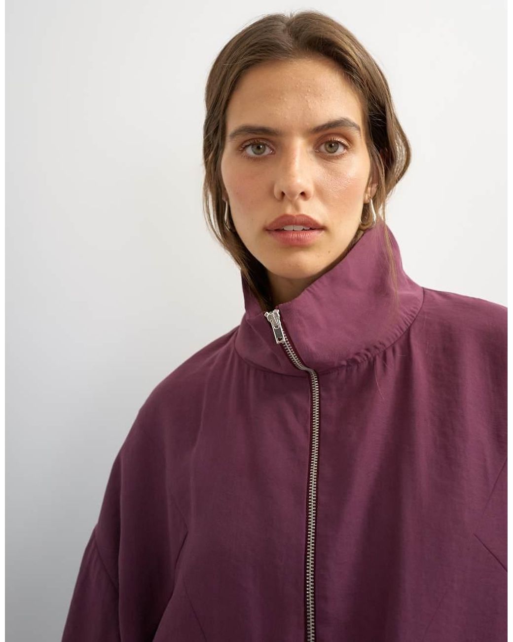 TOPSHOP Purple Co Ord Funnel Neck Track Jacket