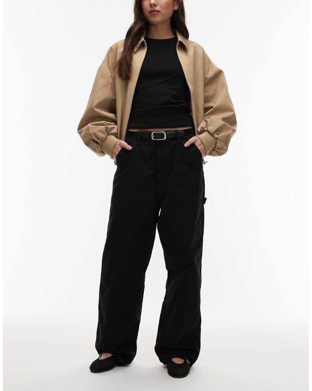 Carhartt Brandon Baggy Loose-Fit Jeans Met Enkele Knie in het Black