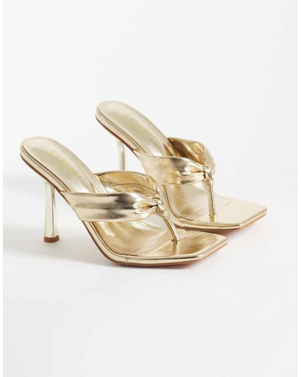 SIMMI Natural Simmi London Solea Toe Post Heeled Sandals