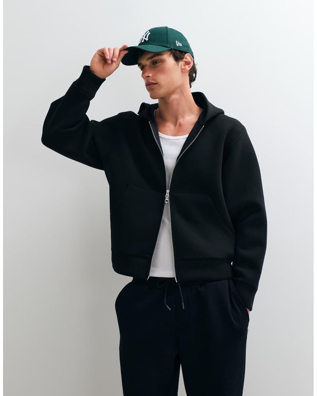 Jack & Jones Black Scubastyle Double Zip Through Hoodie for men