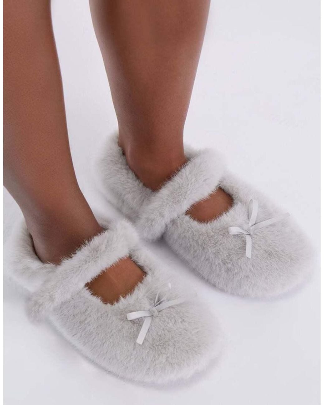 Boux Avenue Multicolor Fluffy Ballet Pump Slippers Strapped Mules Loungewear