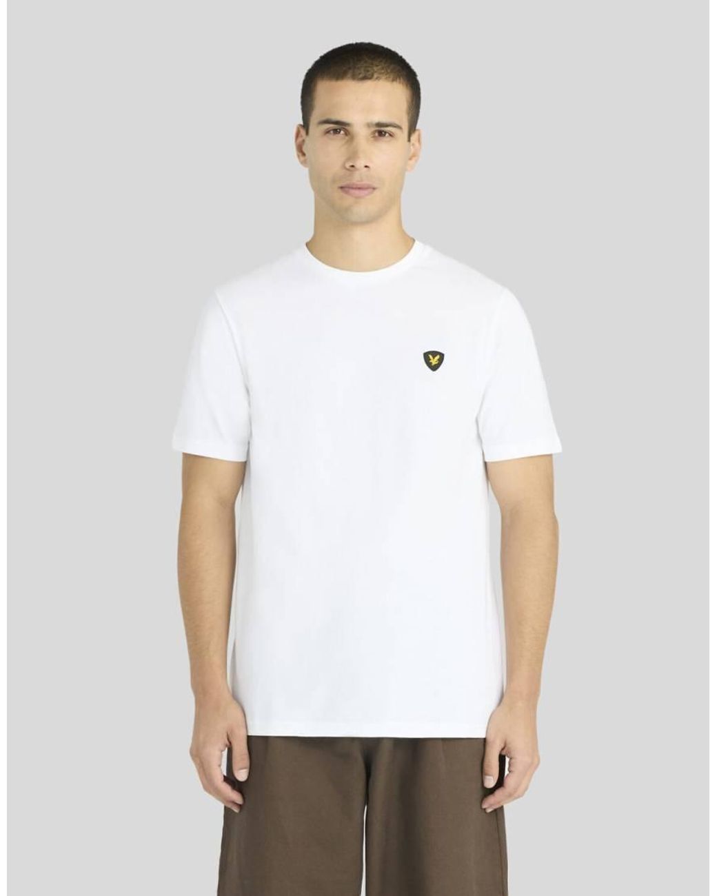 Lyle & Scott White Ss T-Shirts Sheild Badge T-Shirt for men