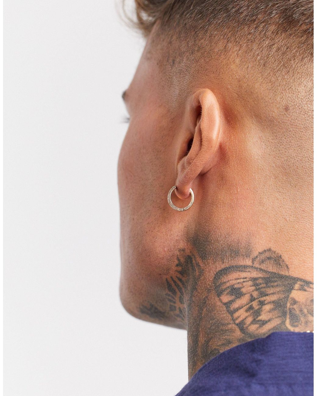 ASOS 12mm Hoop Earrings With Swarovski Crystals in Metallic for Men | Lyst