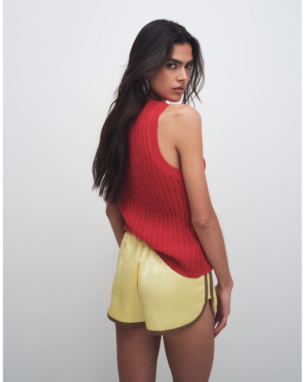 Mango Red Knitted Sleeveless Top