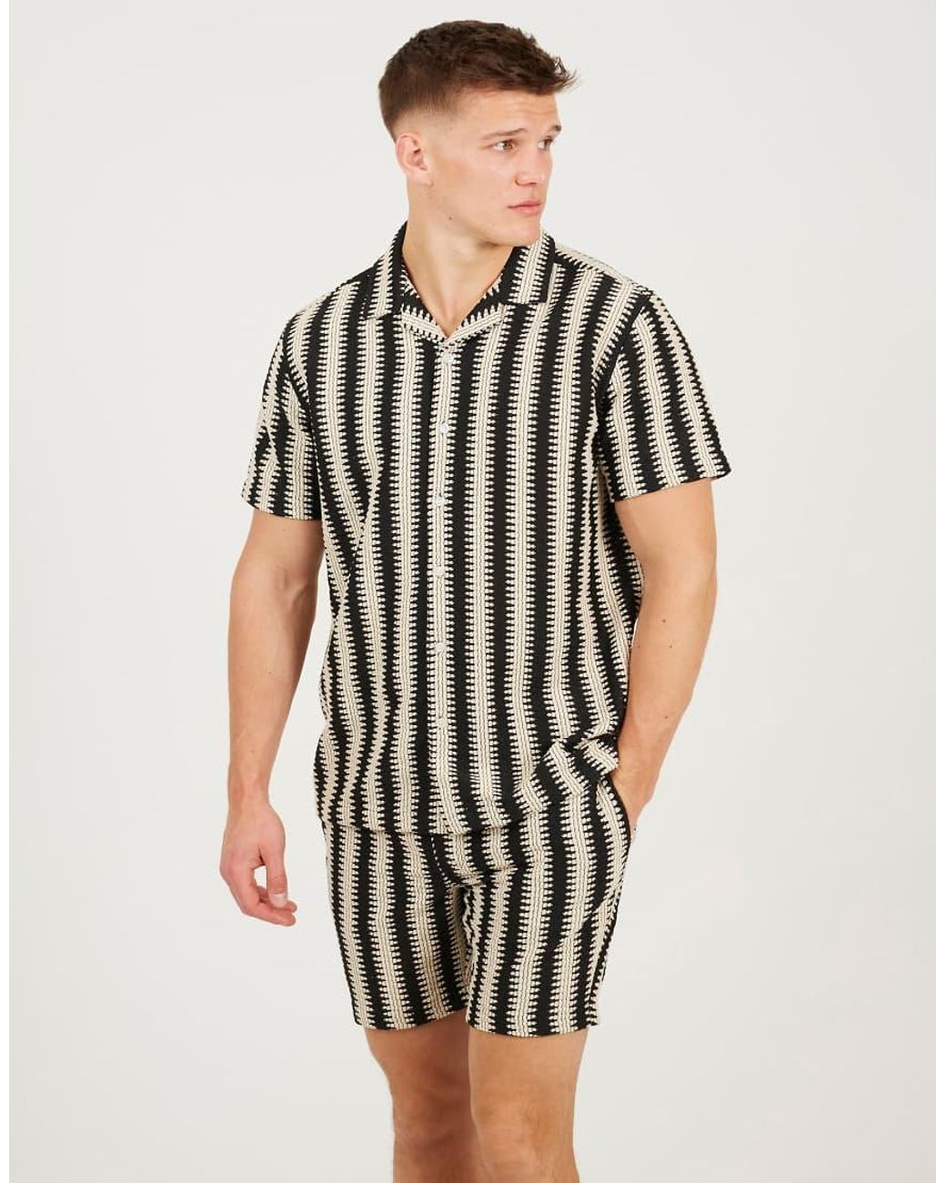 Brave Soul Black Stripe Shorts for men