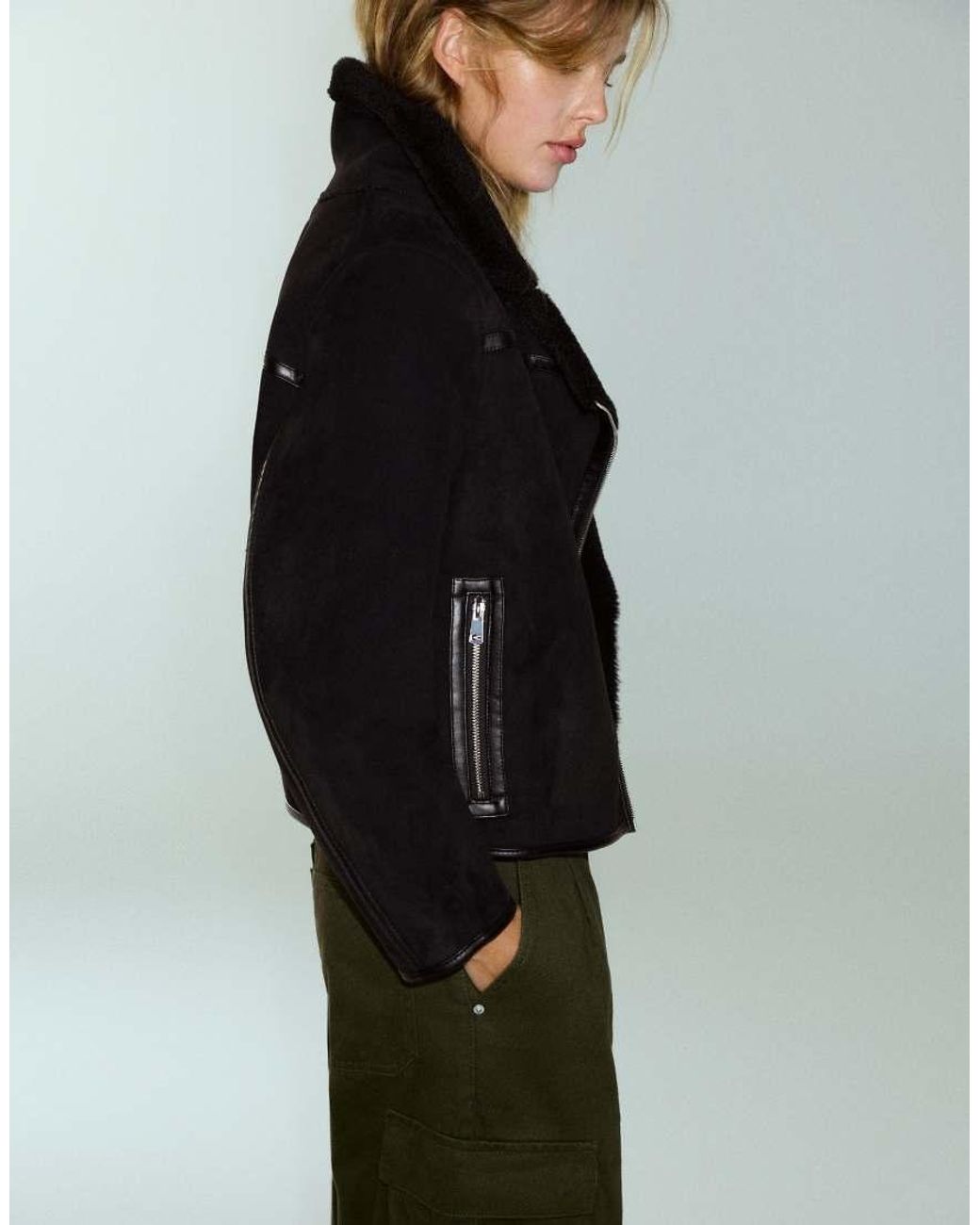 Pull&Bear Green Double-faced Jacket